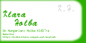 klara holba business card